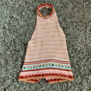 Knitted open back tank top